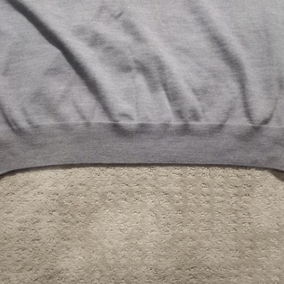 Murano By Roffi V Neck Extra Fine Lightweight Wool Sweater Mens Size Large Gray - Picture 10 of 12